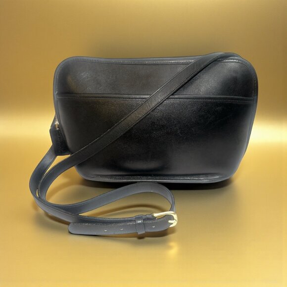 VTG Coach Oliver Bag 9902 Black Leather Brass Crossbody Purse 90s USA + Tag - Picture 3 of 10